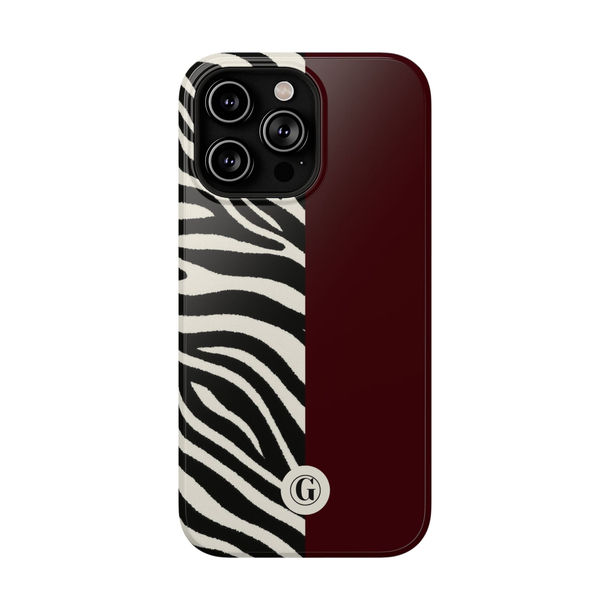 Zebra Print x Burgundy Phone Case