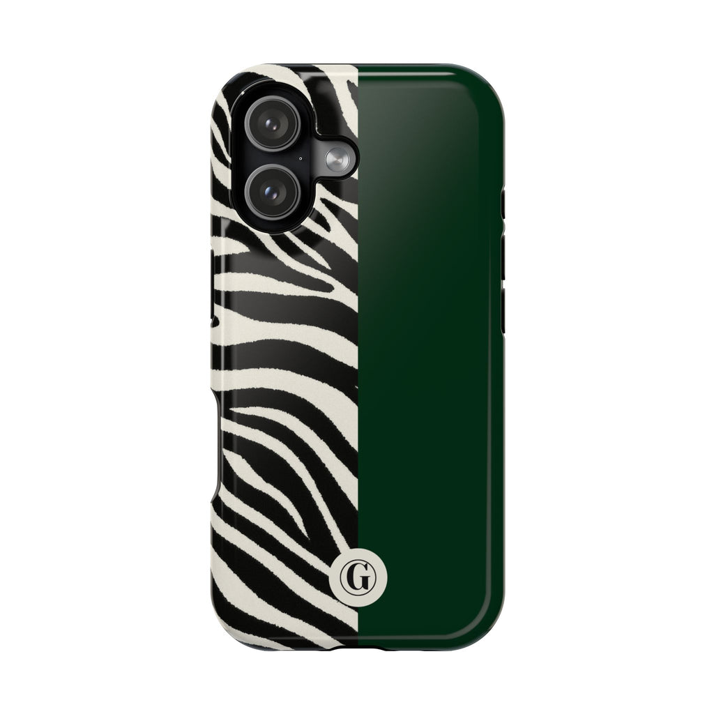 Zebra Print x Emerald Green Phone Case