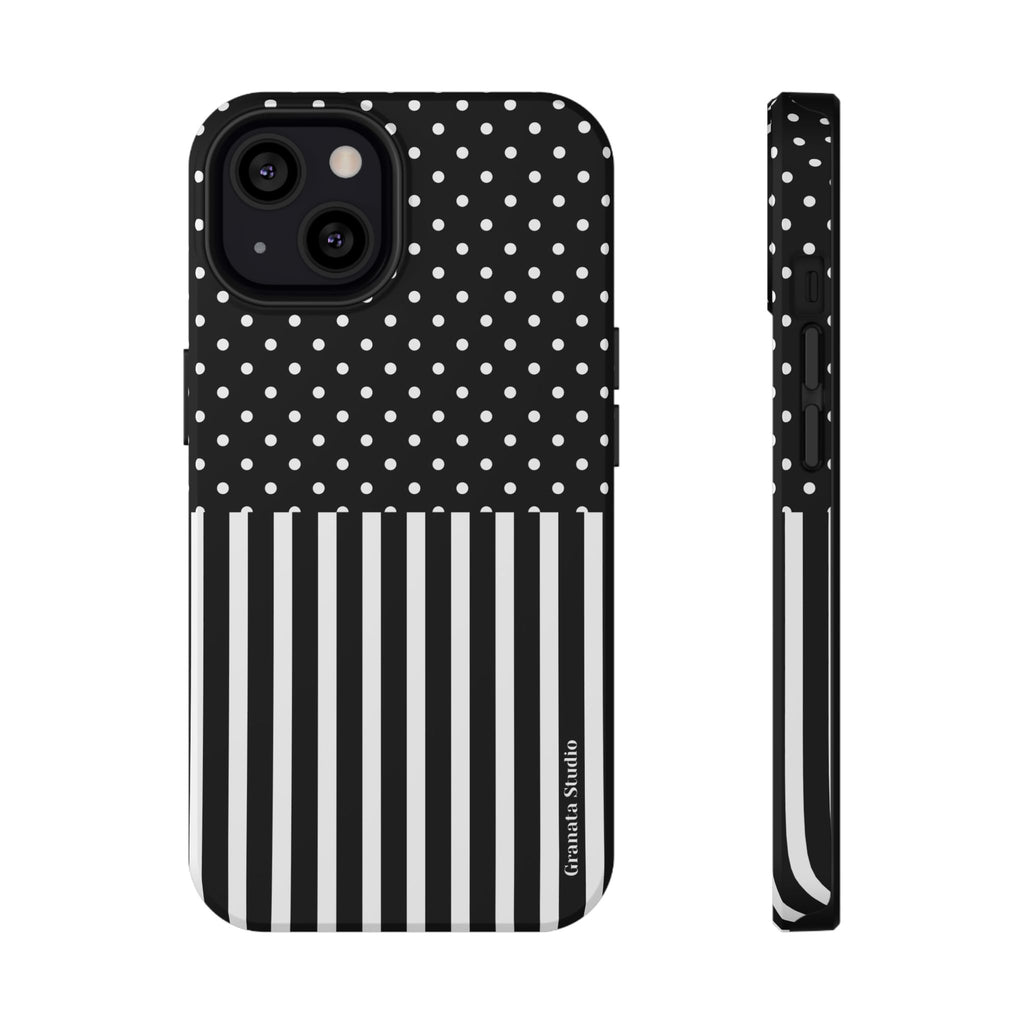 B&W Polka Dots x Stripes Phone Case