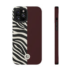 Zebra Print x Burgundy Phone Case