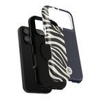 Zebra Print x Navy Blue Phone Case