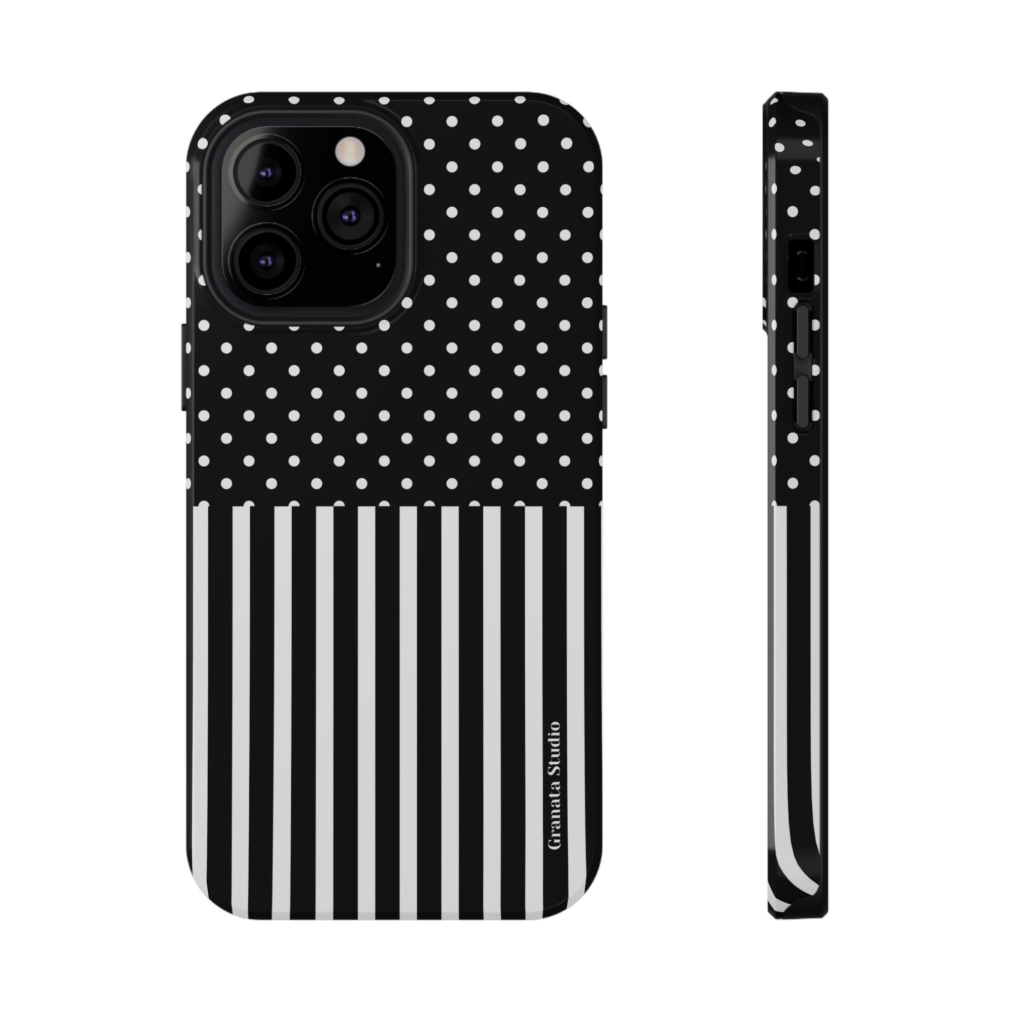 B&W Polka Dots x Stripes Phone Case