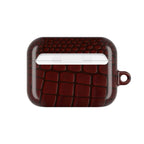 Burgundy Crocodile Print AirPod Case