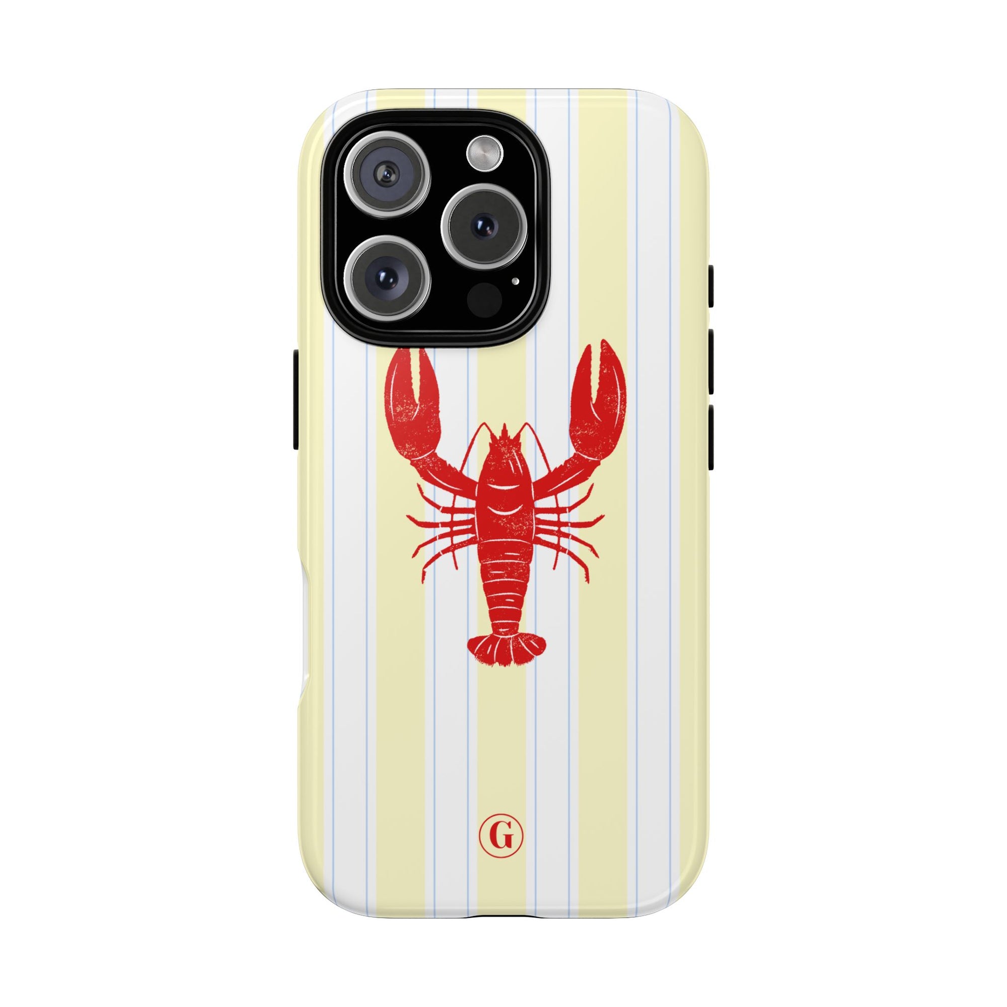 Yellow Stripes & Crawfish Phone Case
