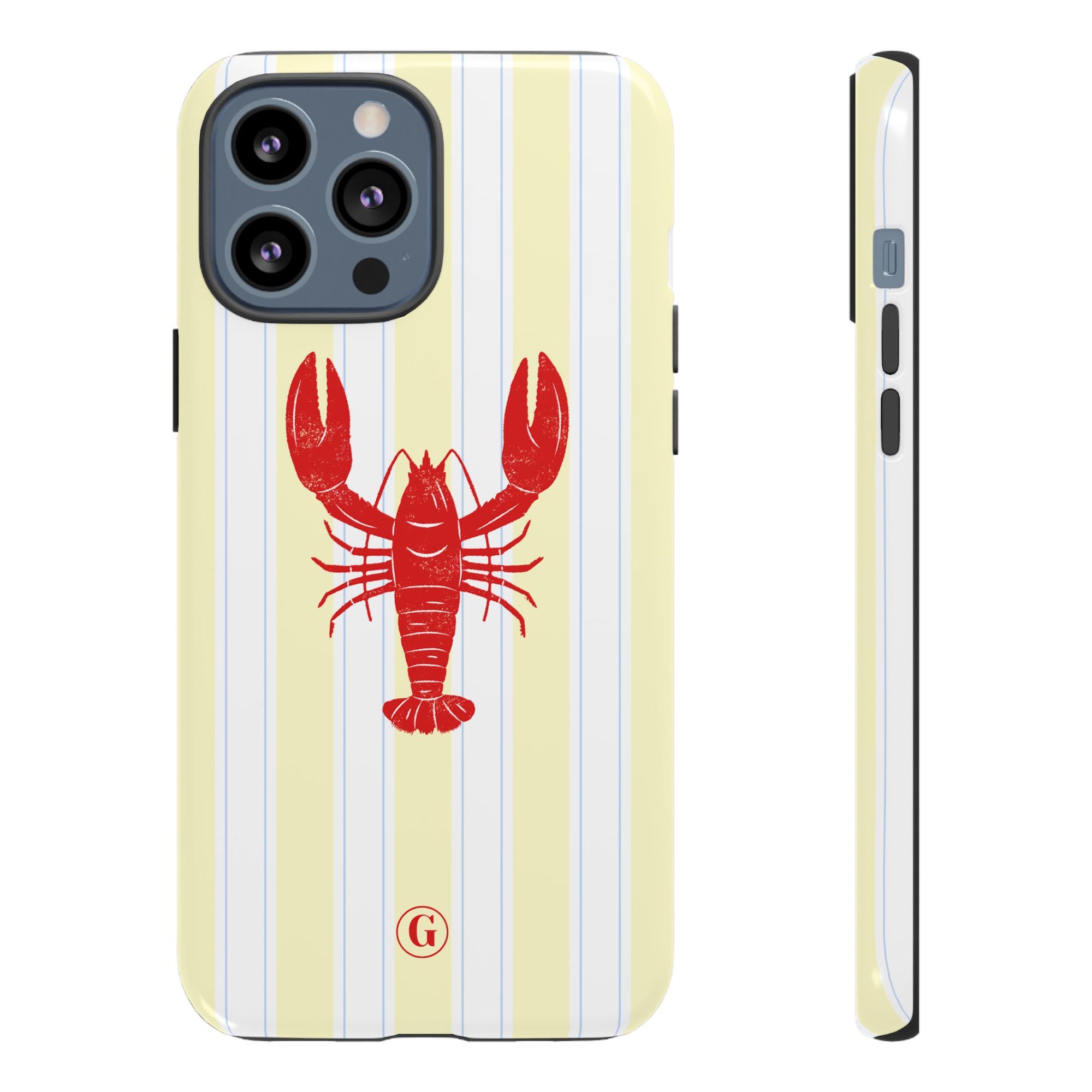 Yellow Stripes & Crawfish Phone Case