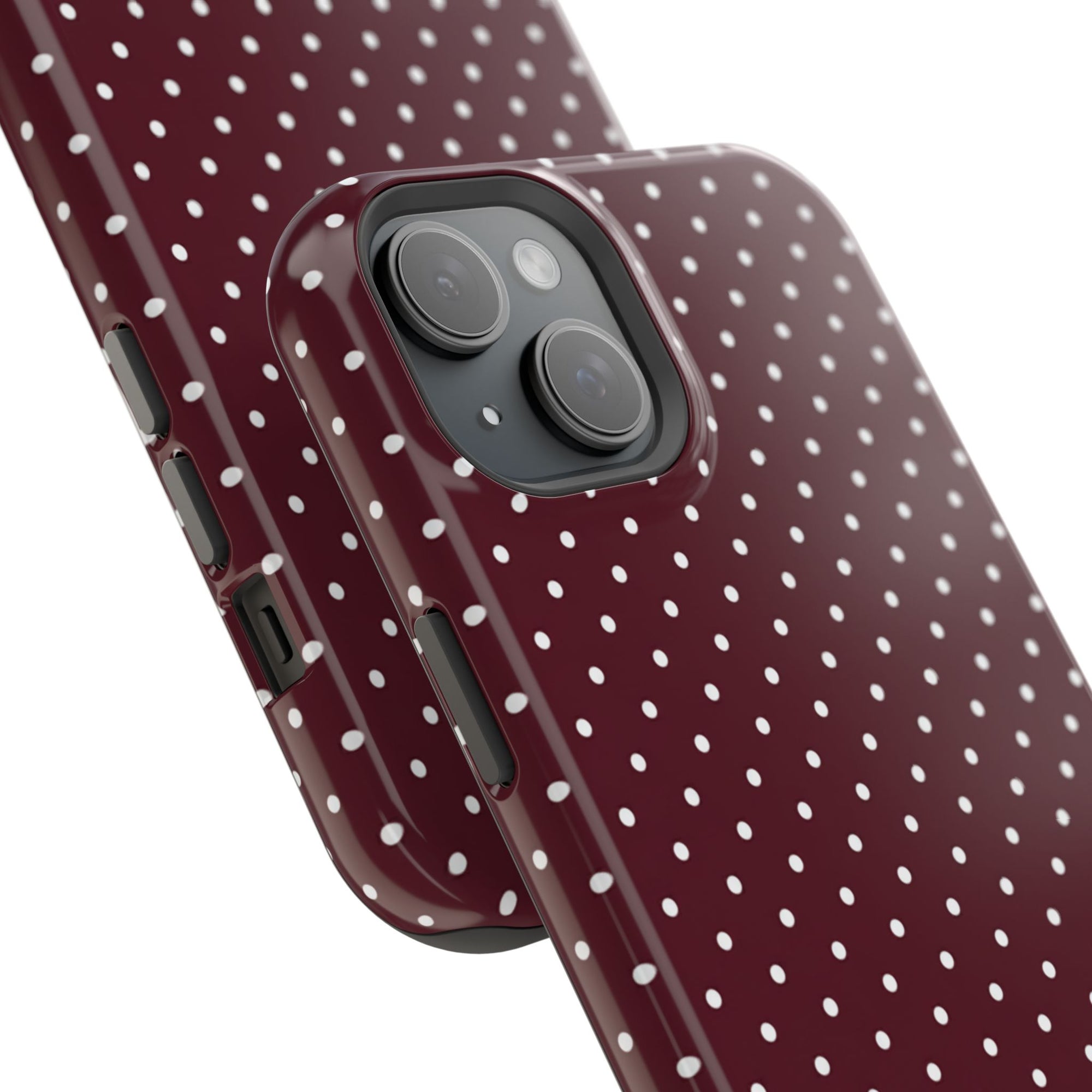 Burgundy Polka Dots Phone Case