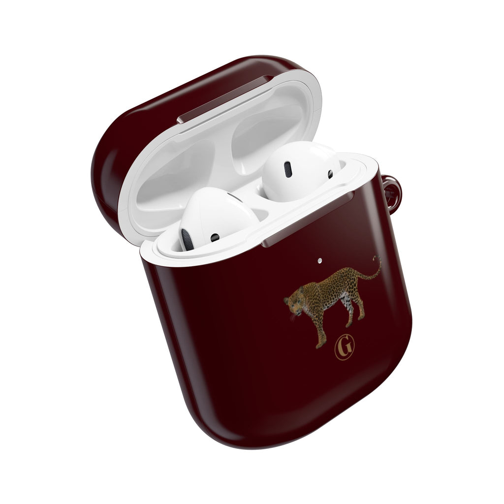Burgundy Panther AirPod Cases