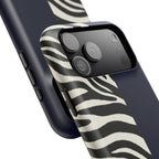 Zebra Print x Navy Blue Phone Case
