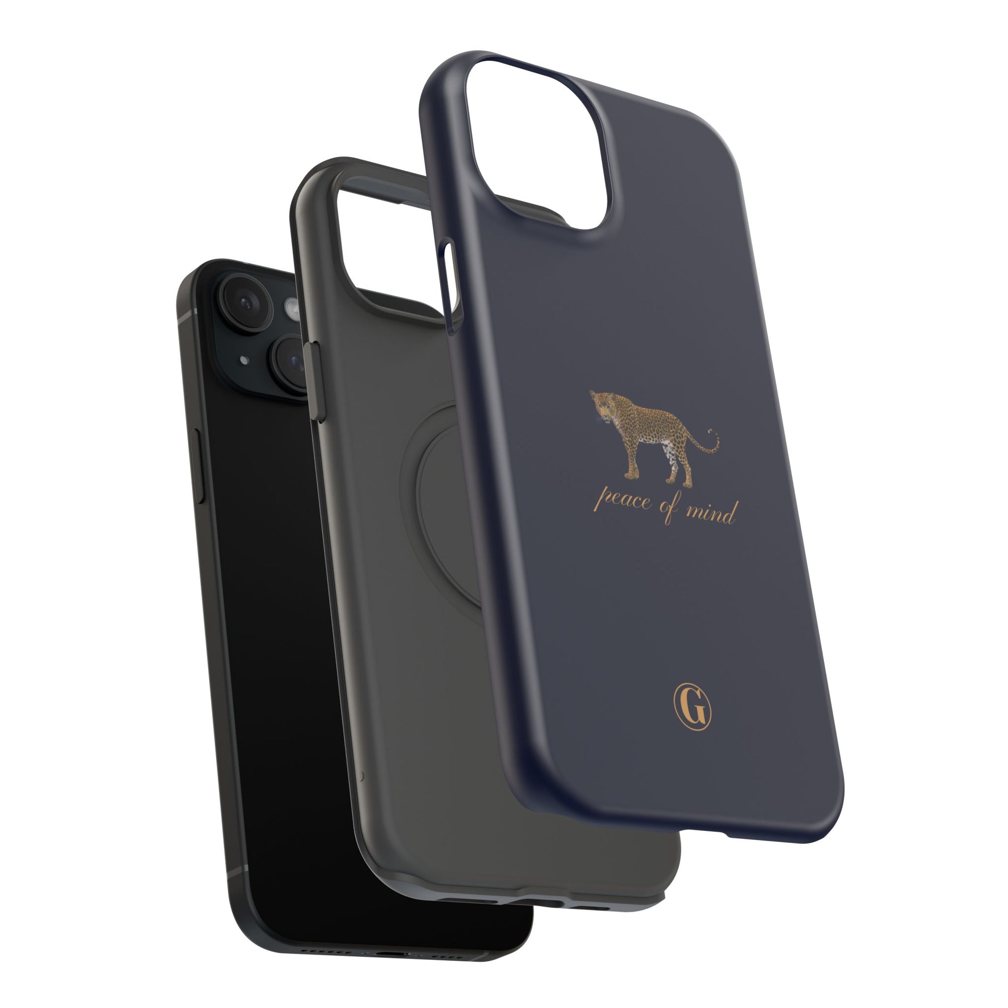 Navy Blue 'Peace of Mind' Panther Phone Case