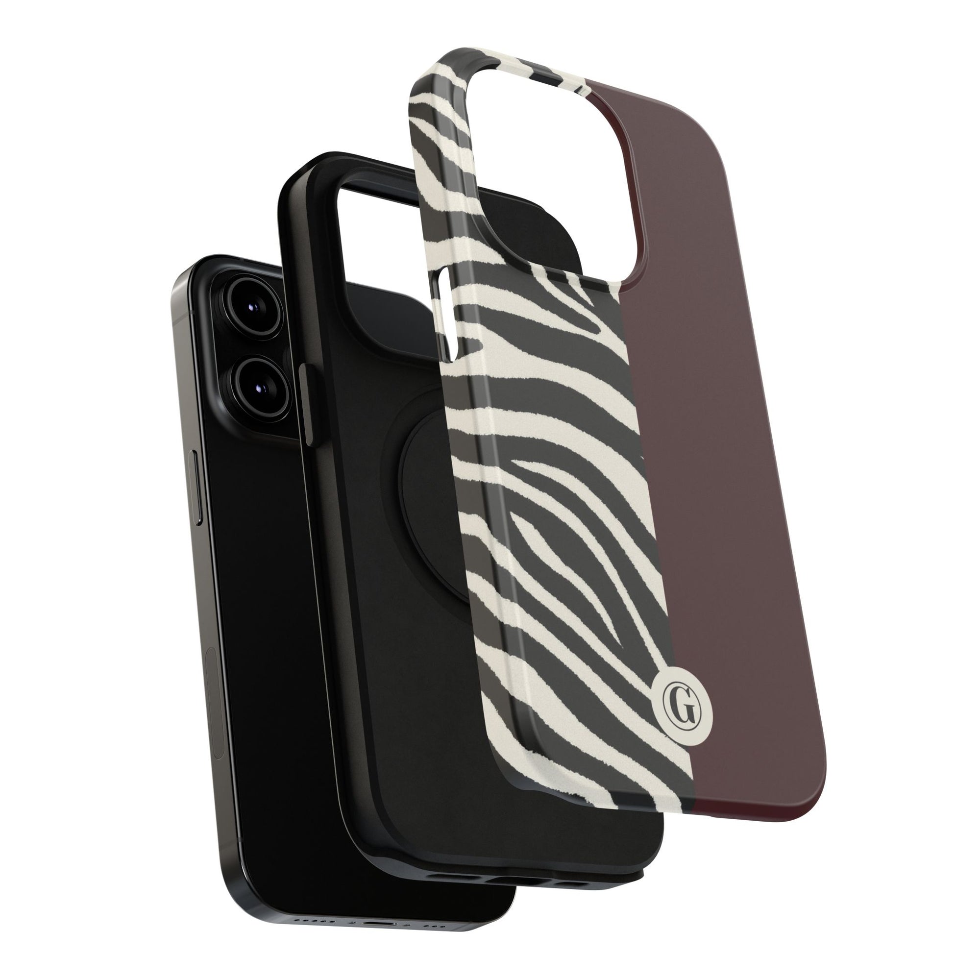 Zebra Print x Burgundy Phone Case