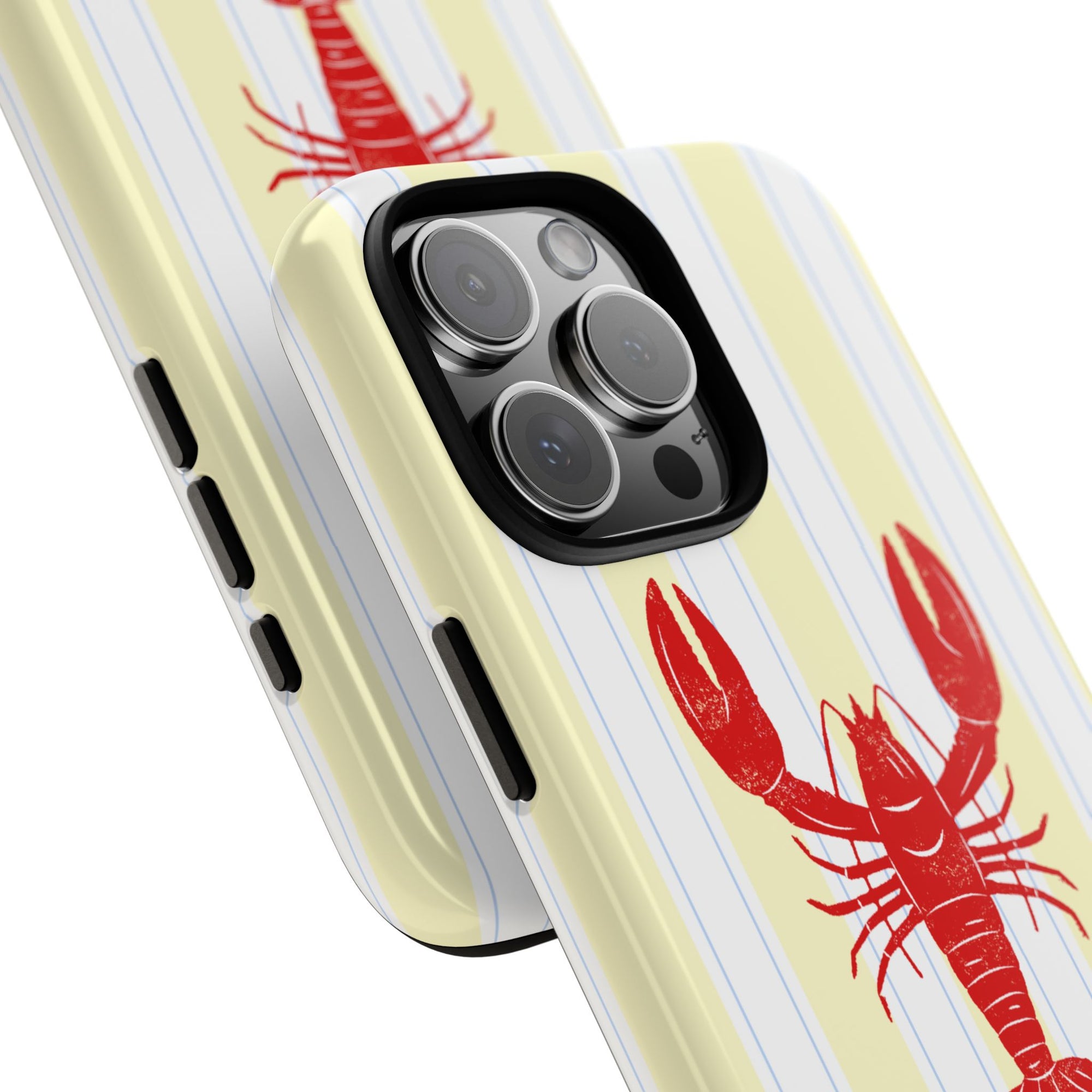 Yellow Stripes & Crawfish Phone Case