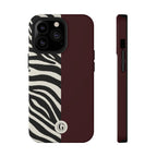 Zebra Print x Burgundy Phone Case