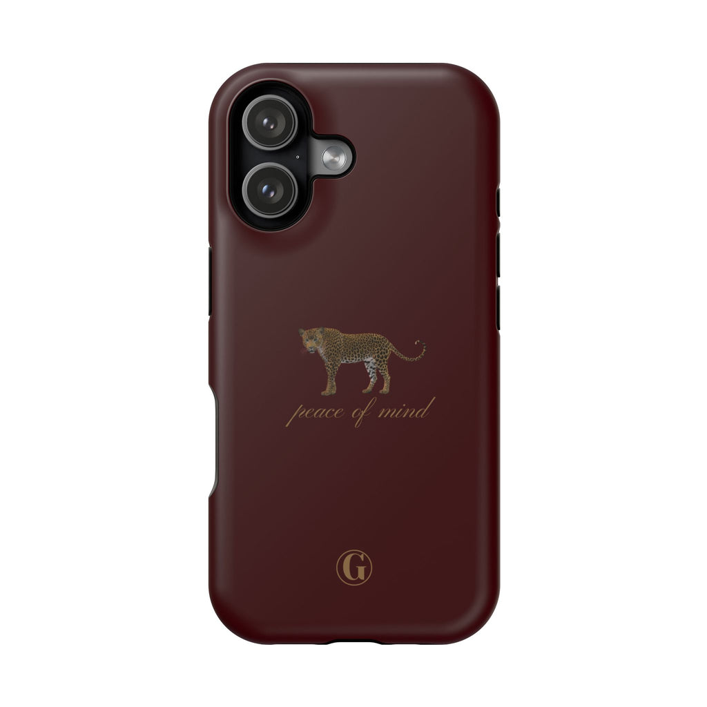 Burgundy 'Peace of Mind' Panther Phone Case
