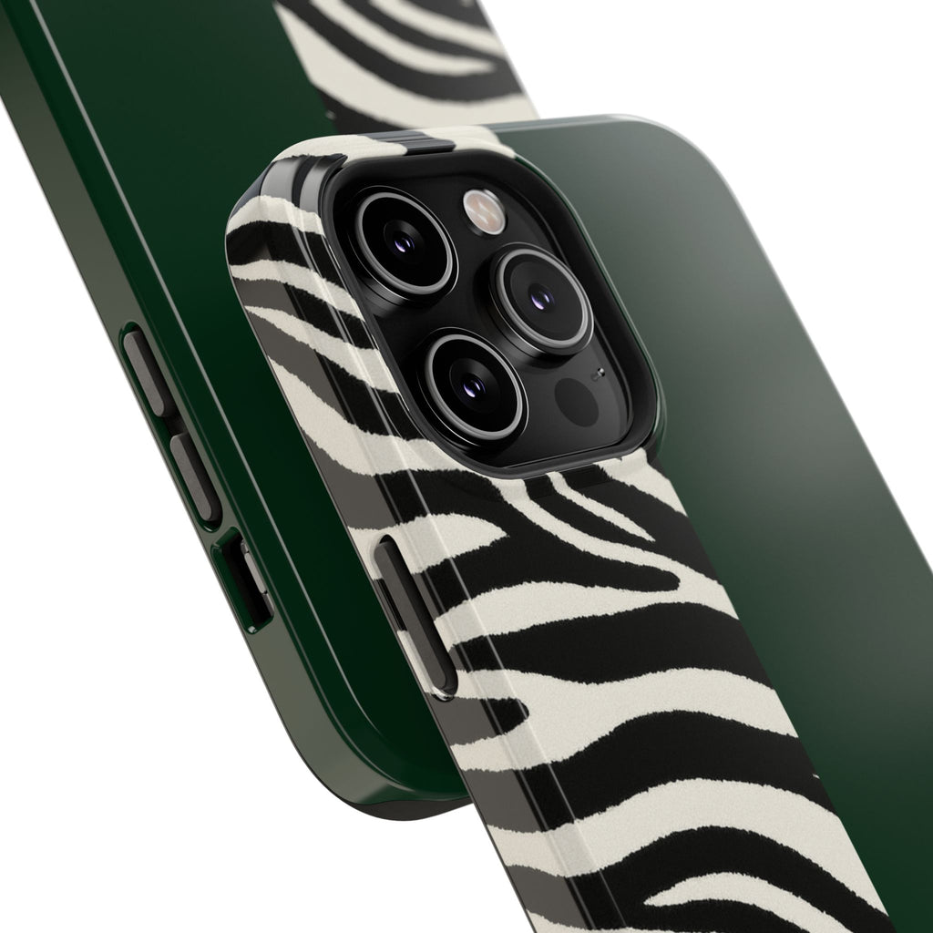 Zebra Print x Emerald Green Phone Case
