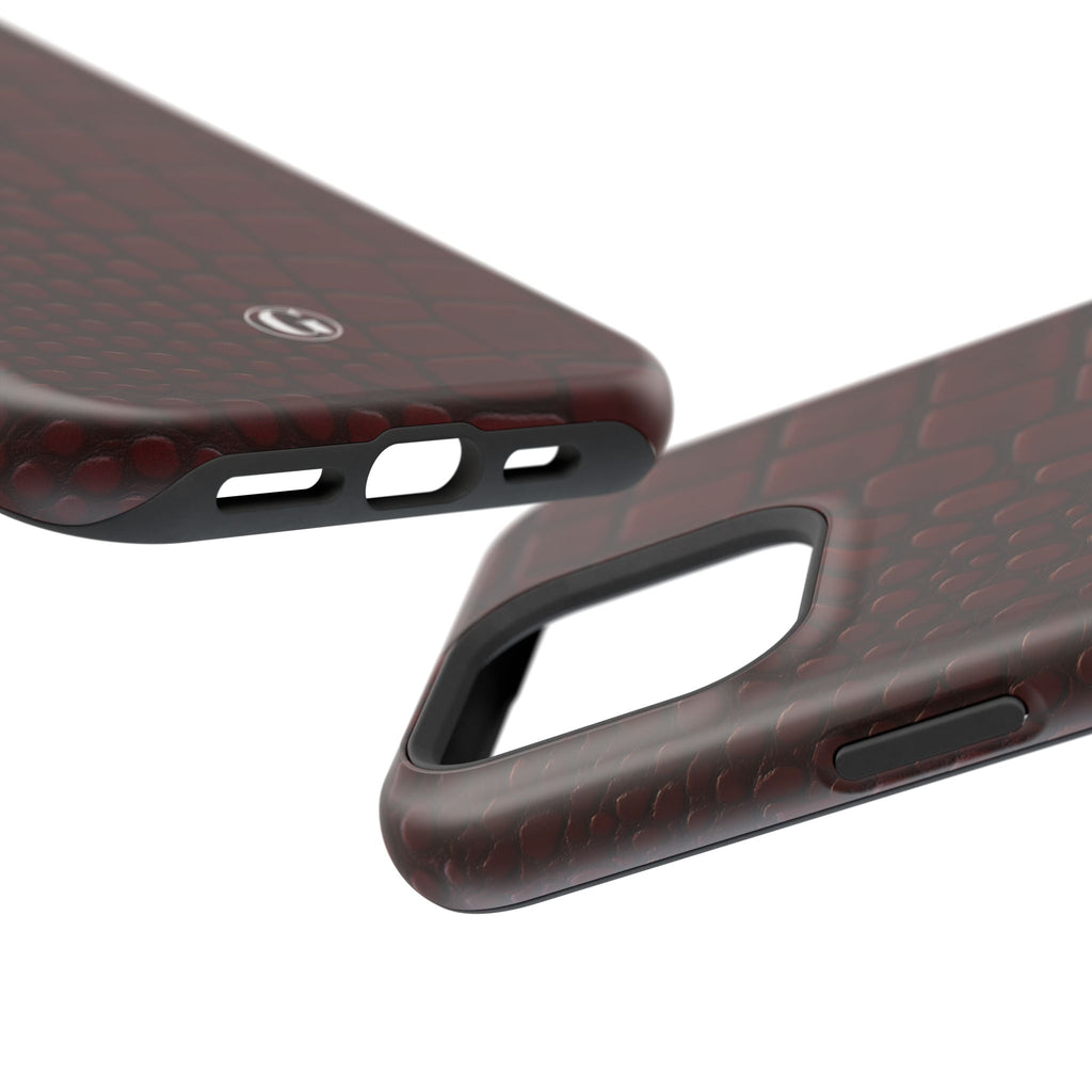 Burgundy Crocodile Print Phone Case