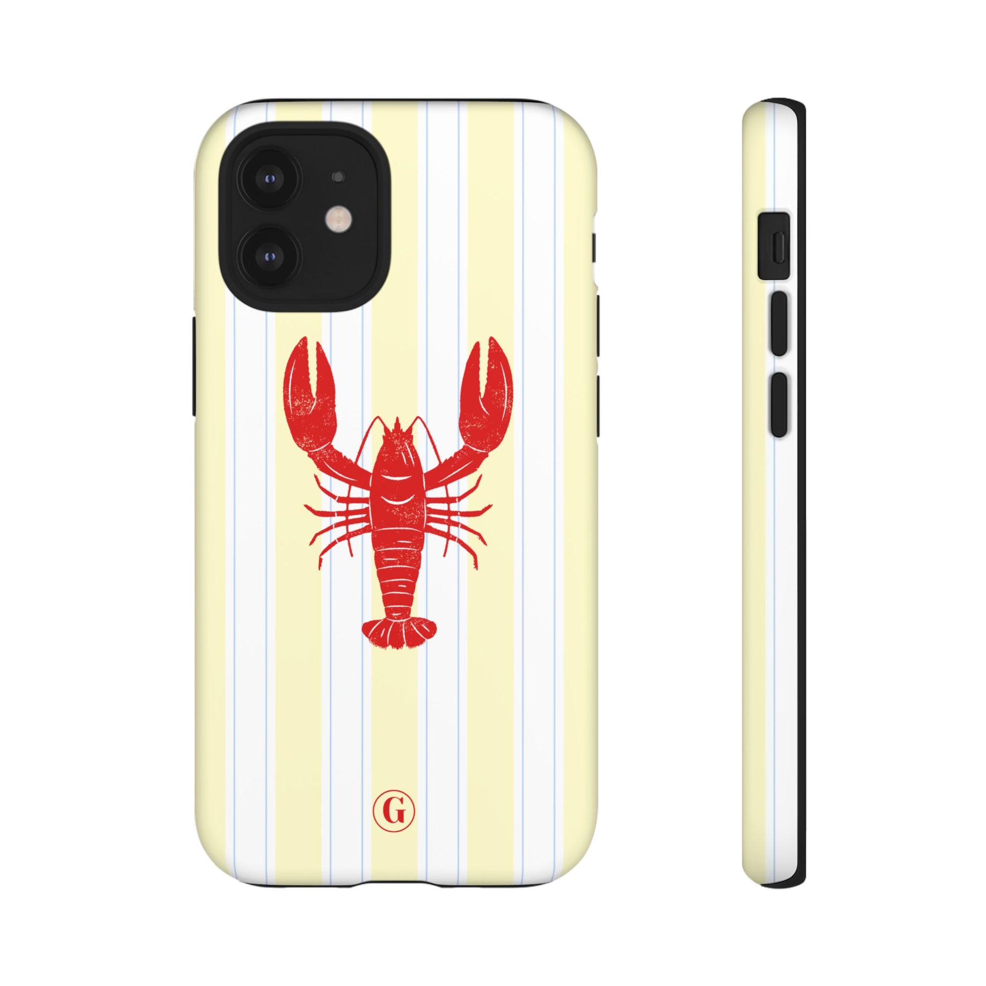 Yellow Stripes & Crawfish Phone Case