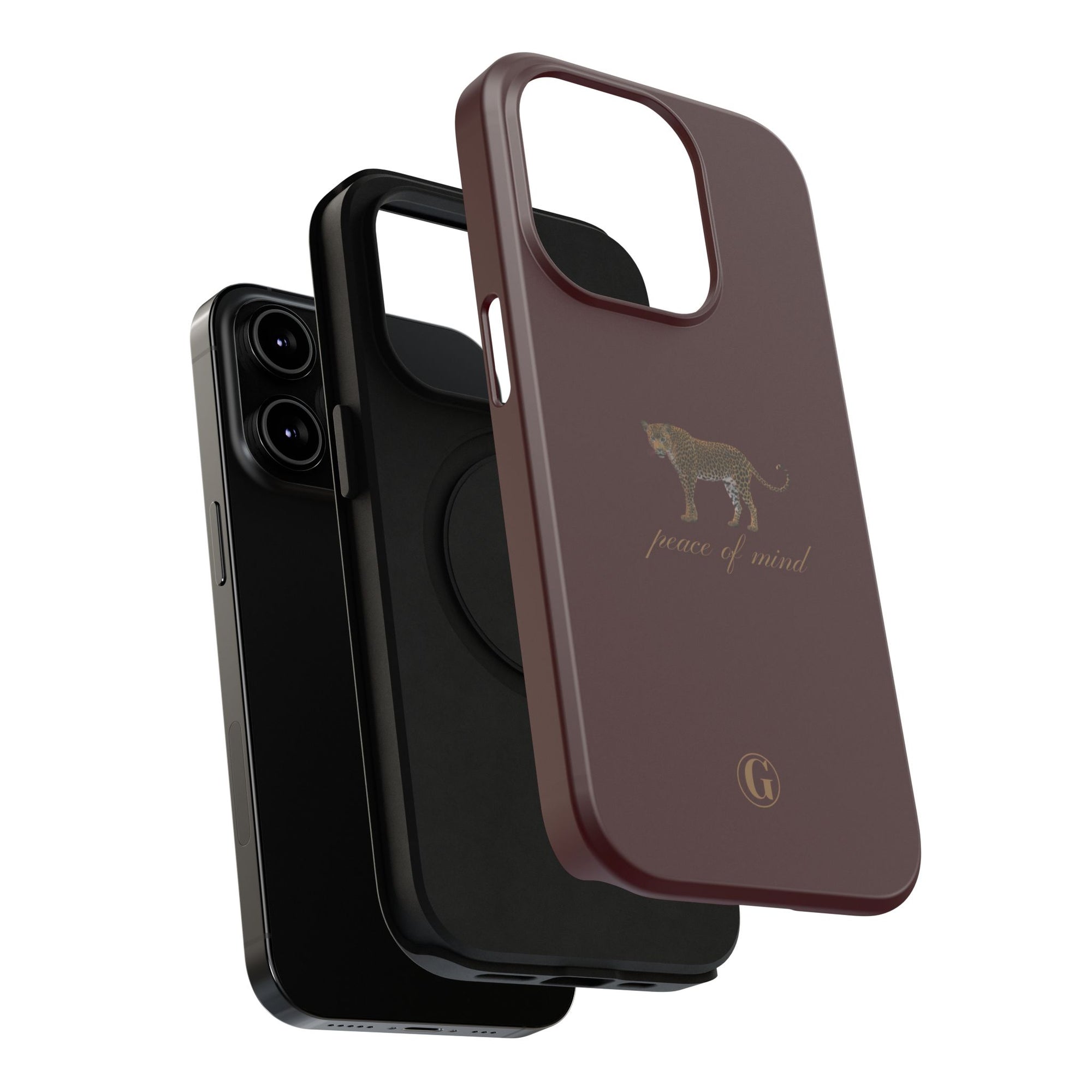 Burgundy 'Peace of Mind' Panther Phone Case