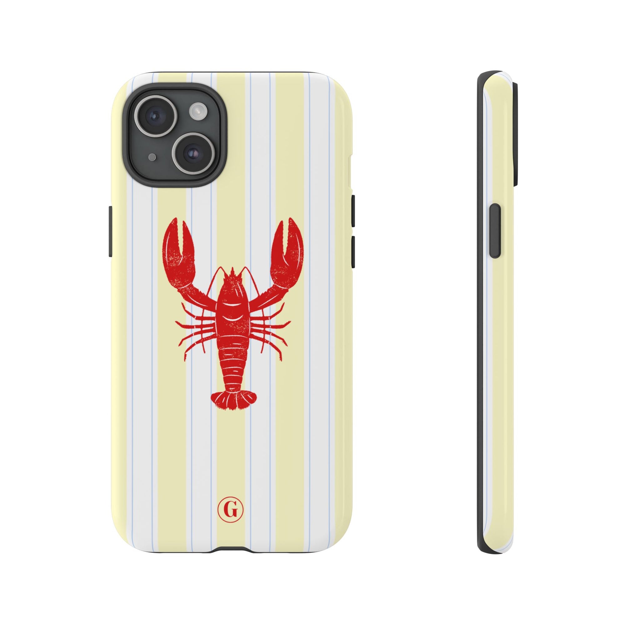 Yellow Stripes & Crawfish Phone Case