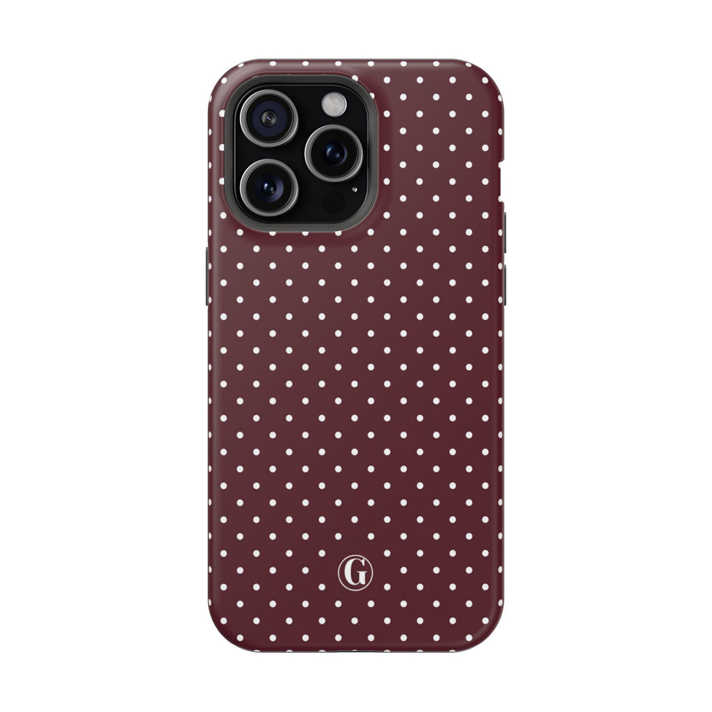 Burgundy Polka Dots Phone Case