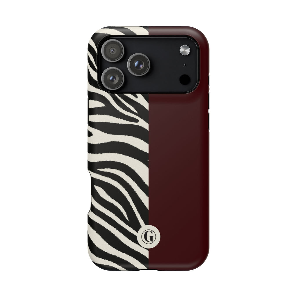 Zebra Print x Burgundy Phone Case