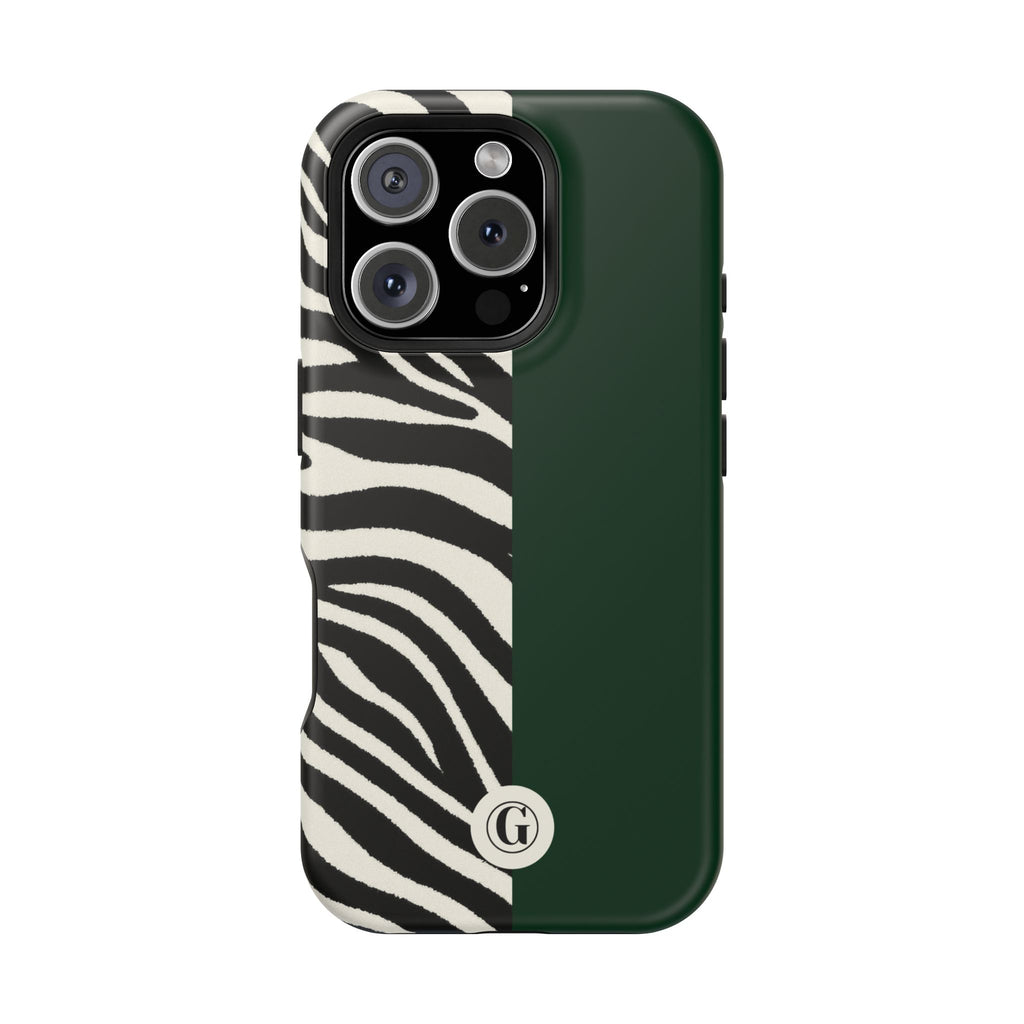 Zebra Print x Emerald Green Phone Case