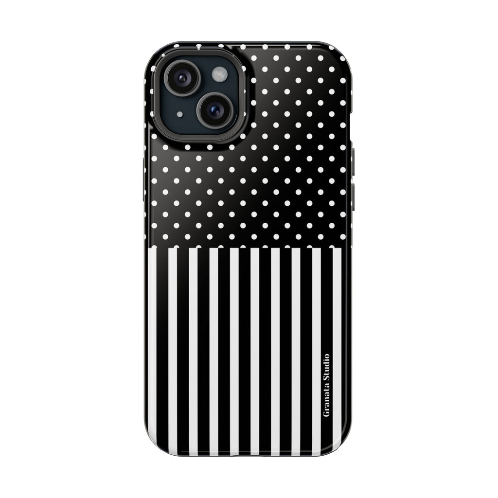 B&W Polka Dots x Stripes Phone Case