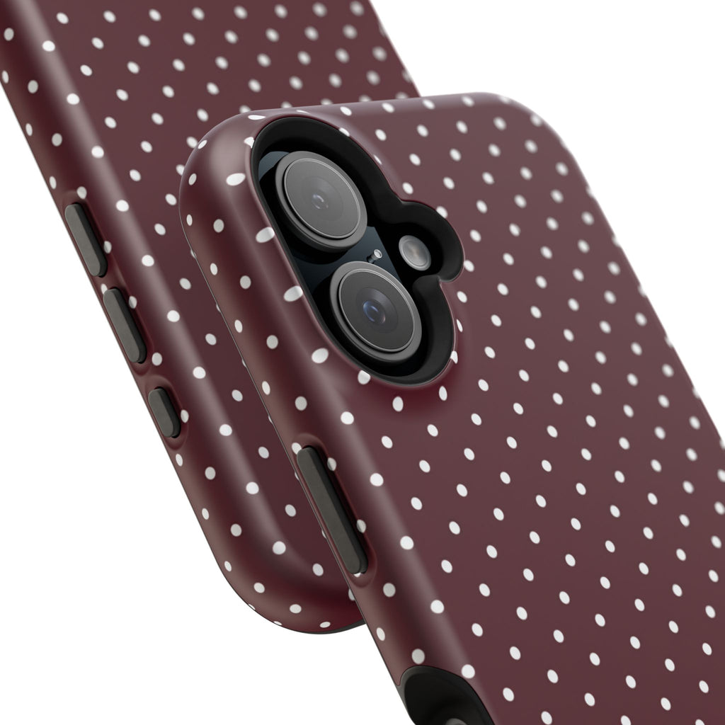 Burgundy Polka Dots Phone Case