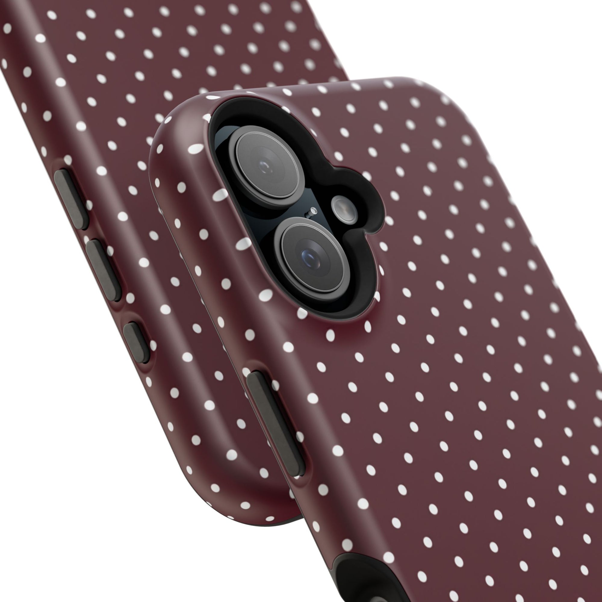 Burgundy Polka Dots Phone Case