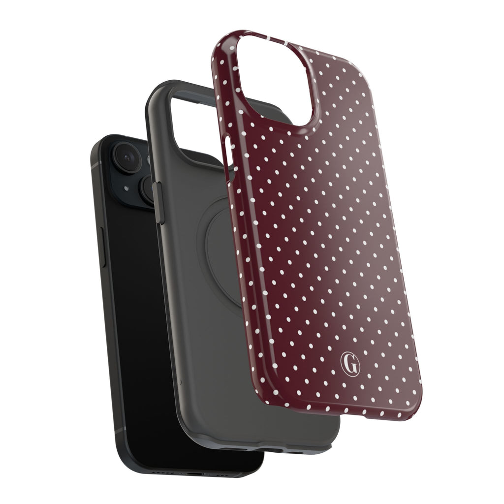 Burgundy Polka Dots Phone Case