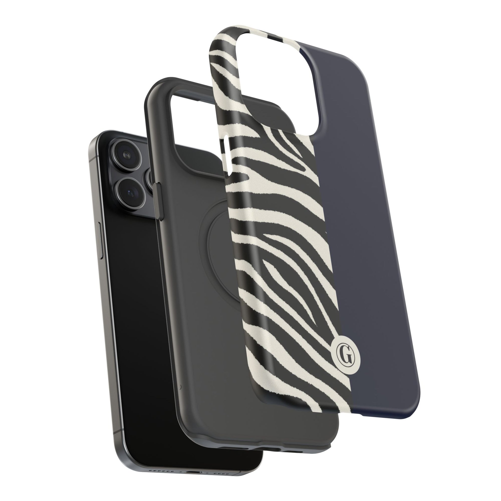 Zebra Print x Navy Blue Phone Case