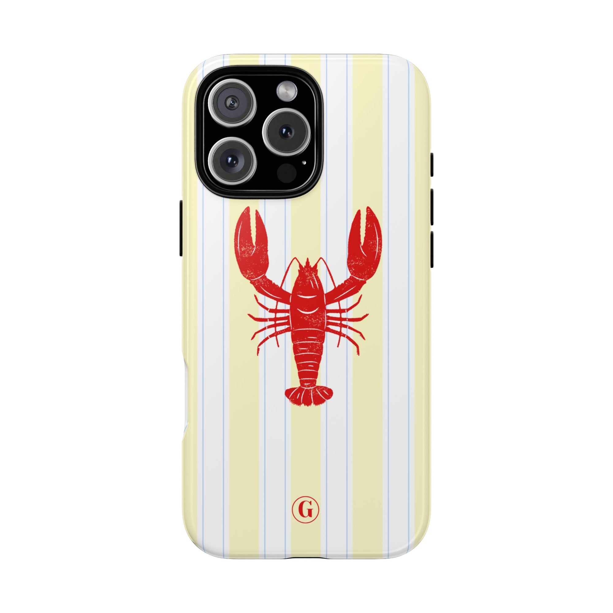 Yellow Stripes & Crawfish Phone Case