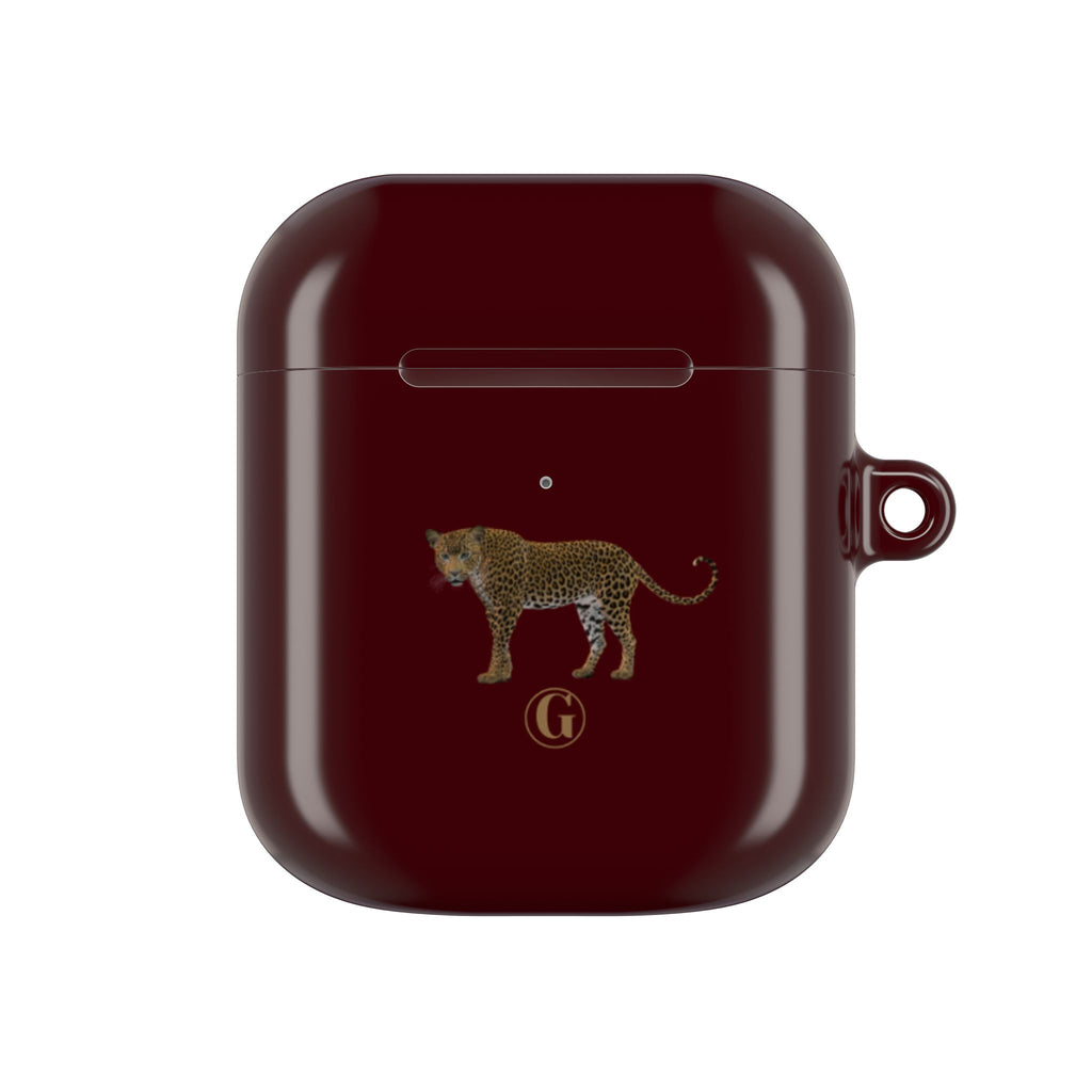 Burgundy Panther AirPod Cases