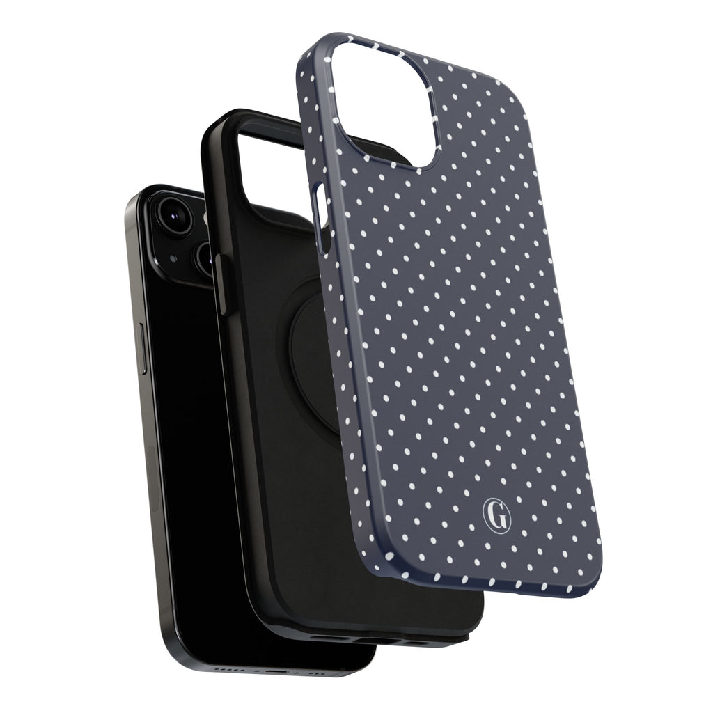 Navy Blue Polka Dots Phone Case