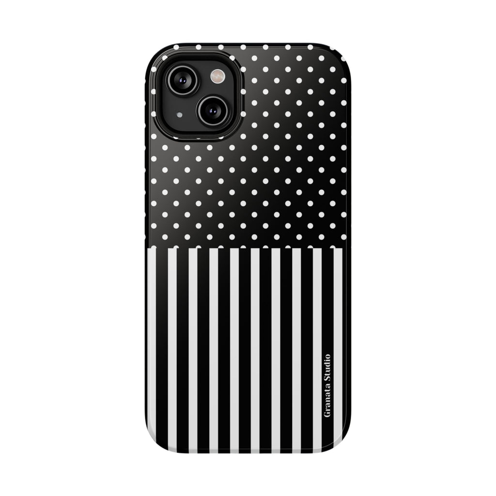B&W Polka Dots x Stripes Phone Case