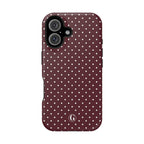 Burgundy Polka Dots Phone Case