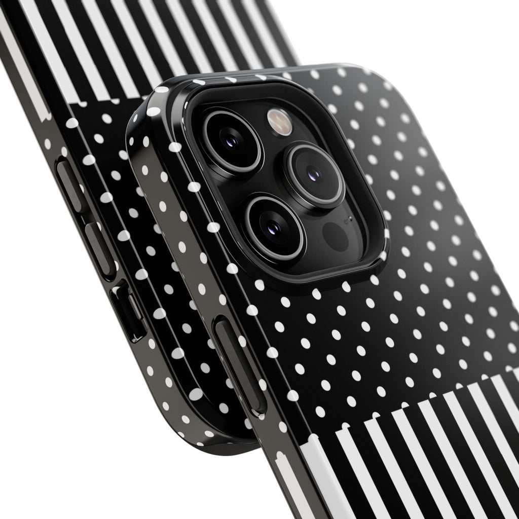 B&W Polka Dots x Stripes Phone Case