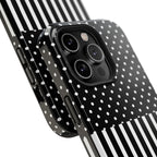 B&W Polka Dots x Stripes Phone Case