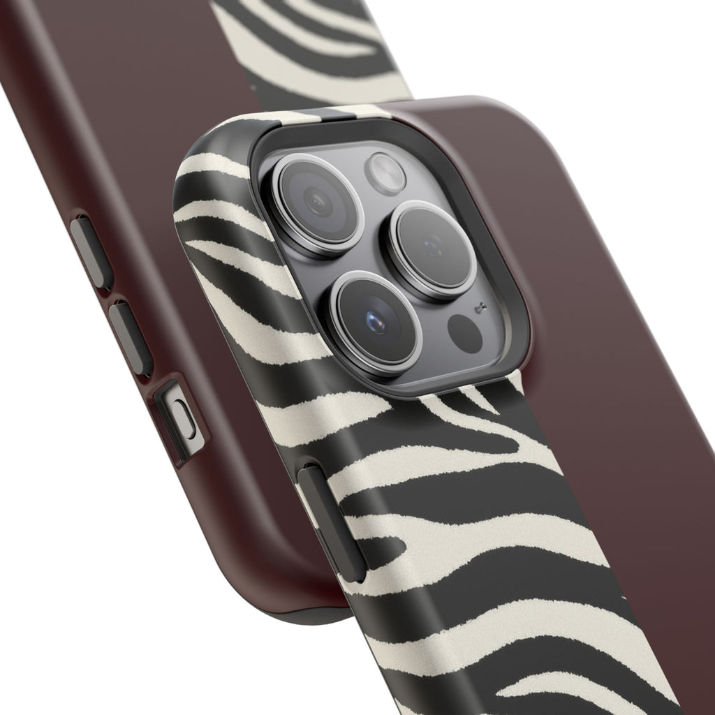 Zebra Print x Burgundy Phone Case