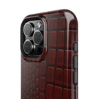 Burgundy Crocodile Print Phone Case