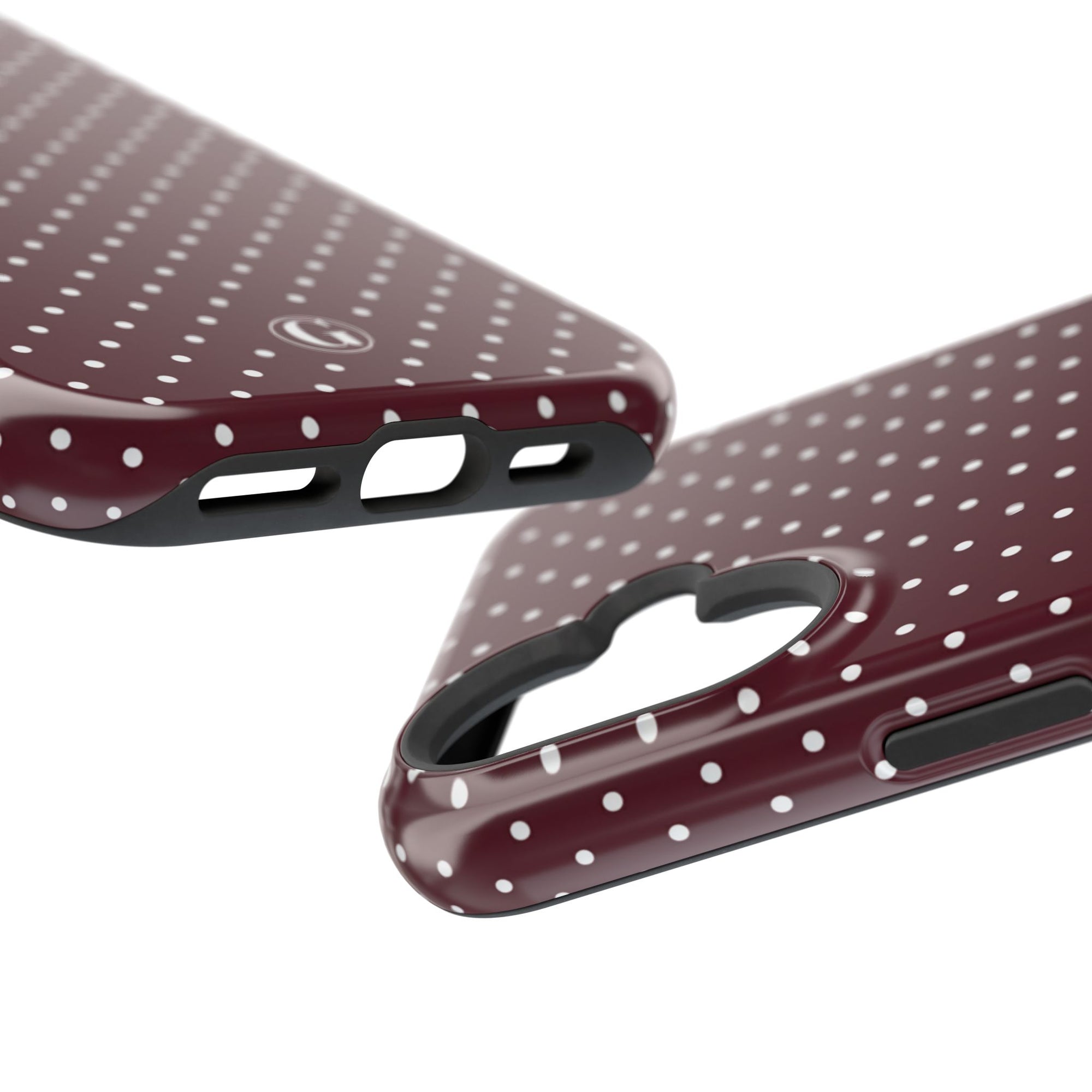 Burgundy Polka Dots Phone Case