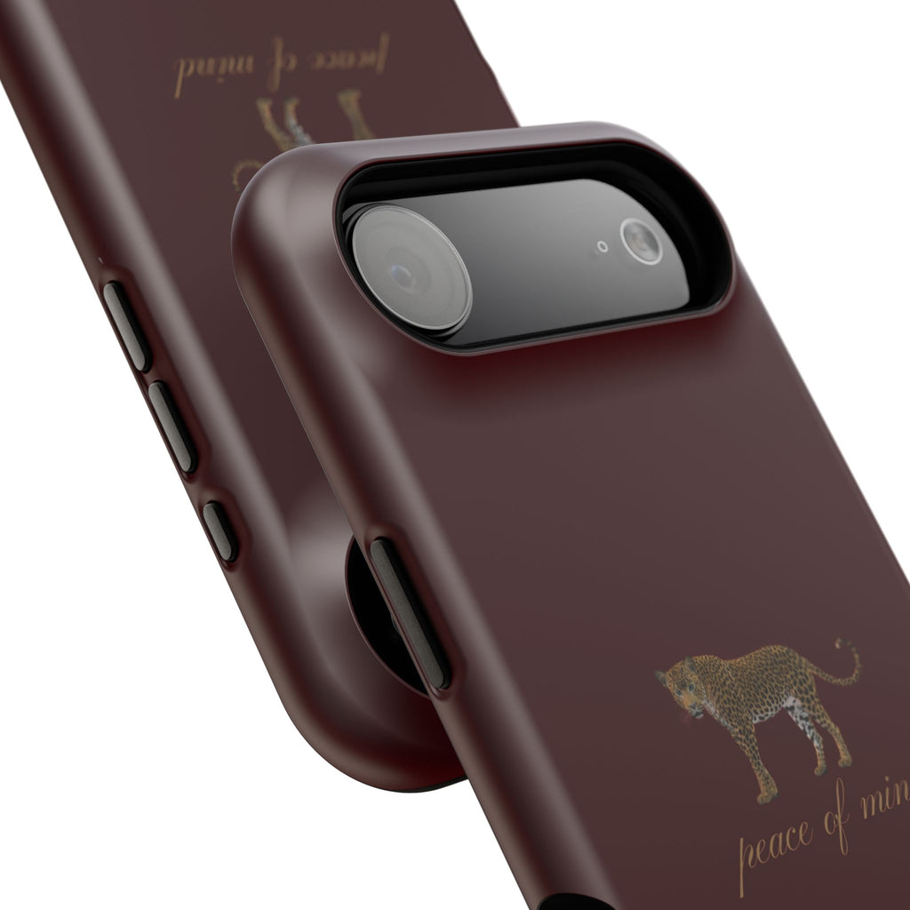 Burgundy 'Peace of Mind' Panther Phone Case