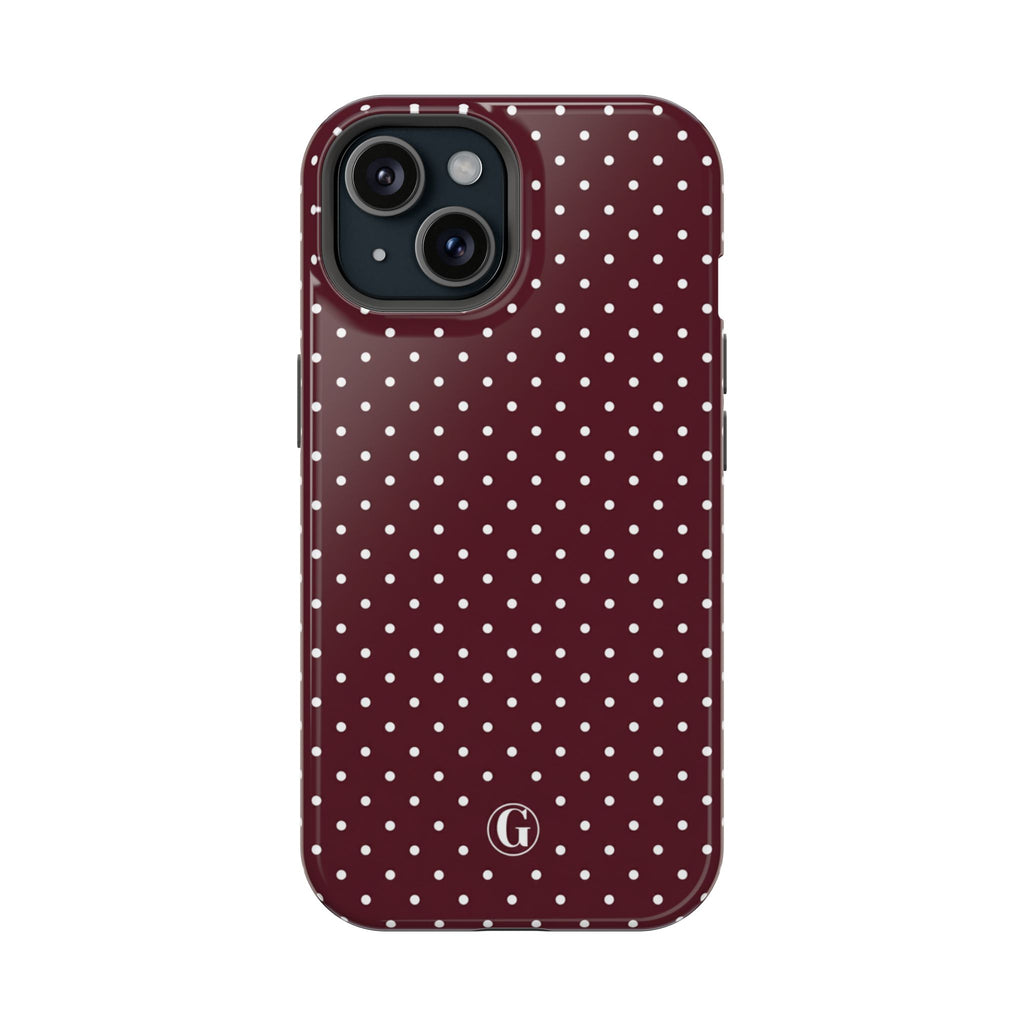 Burgundy Polka Dots Phone Case