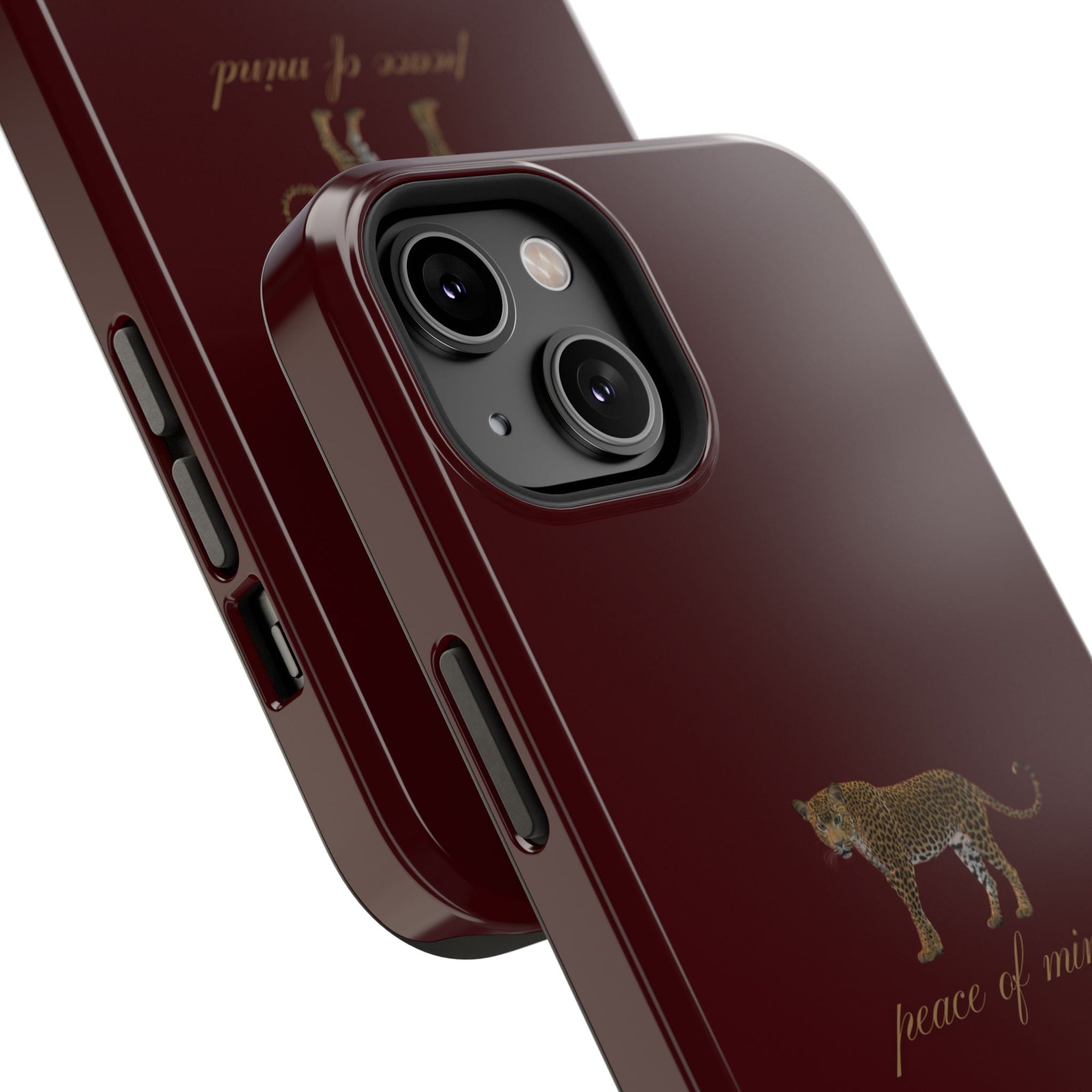 Burgundy 'Peace of Mind' Panther Phone Case