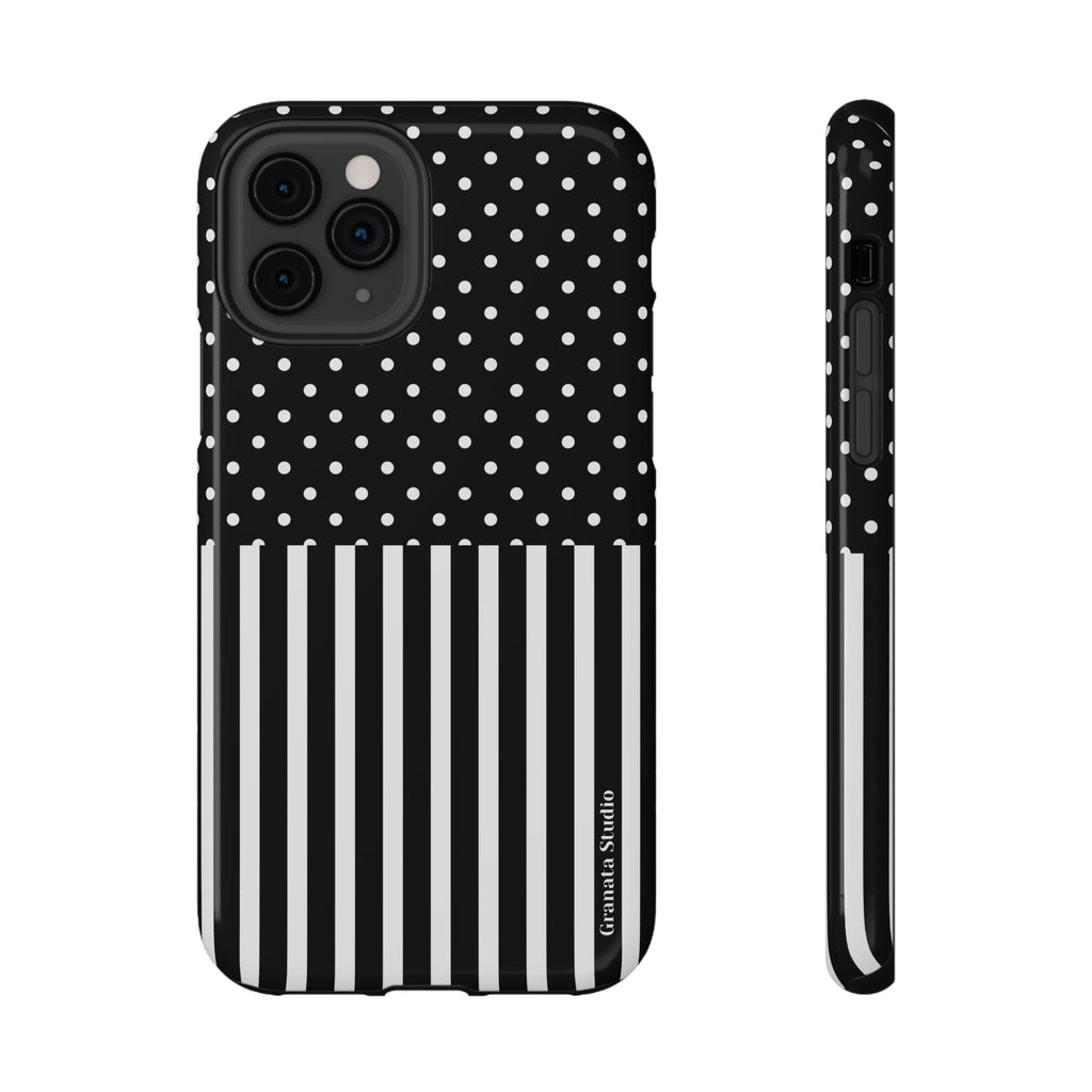 B&W Polka Dots x Stripes Phone Case