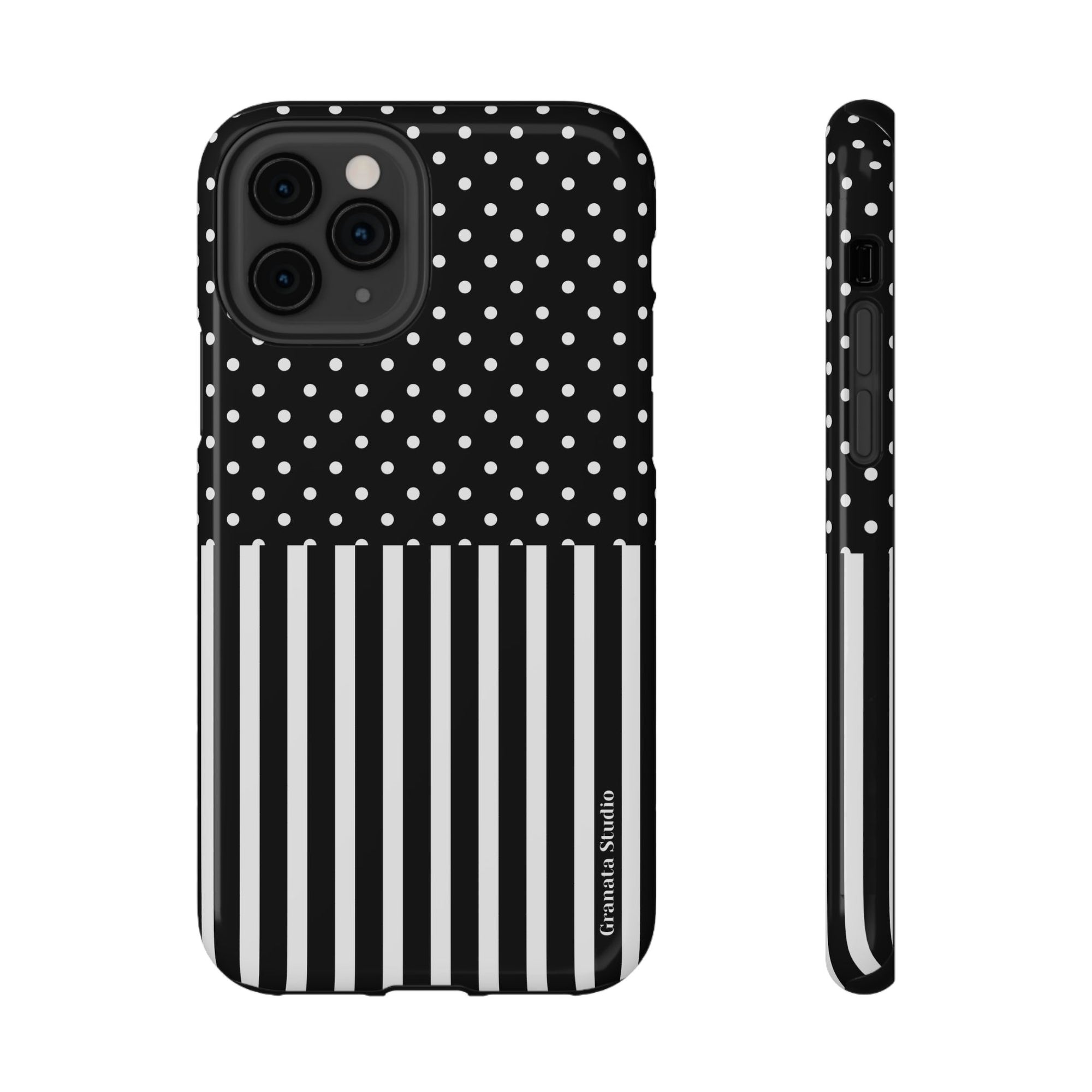 B&W Polka Dots x Stripes Phone Case