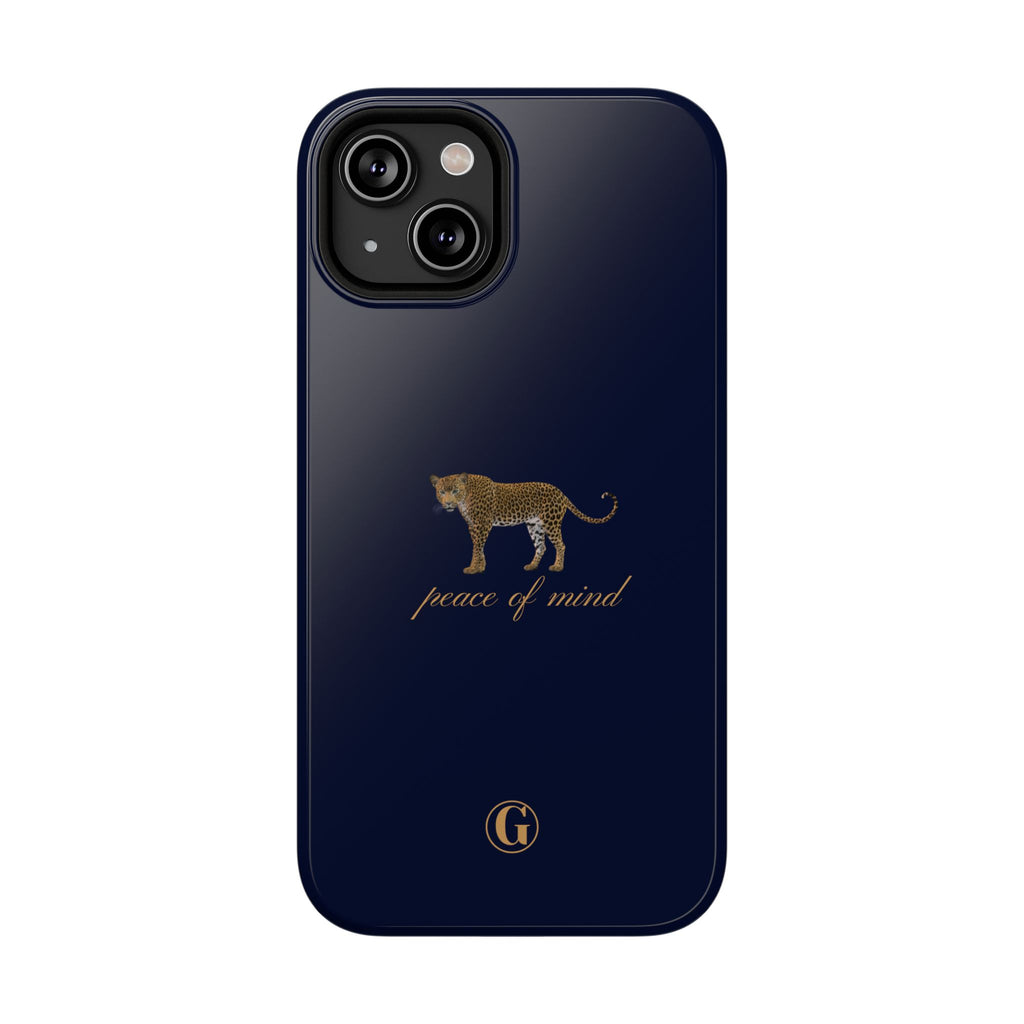 Navy Blue 'Peace of Mind' Panther Phone Case