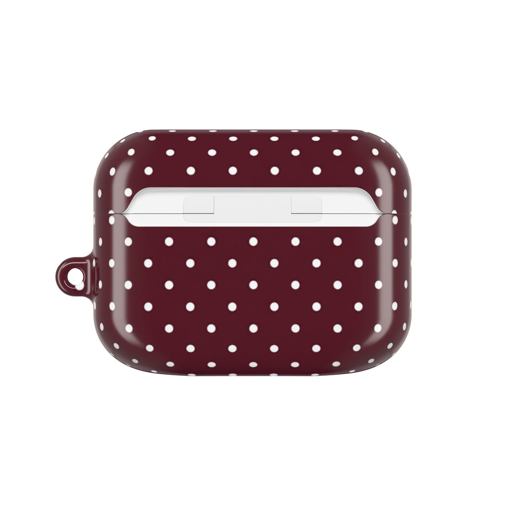 Burgundy Polka Dot AirPod Case