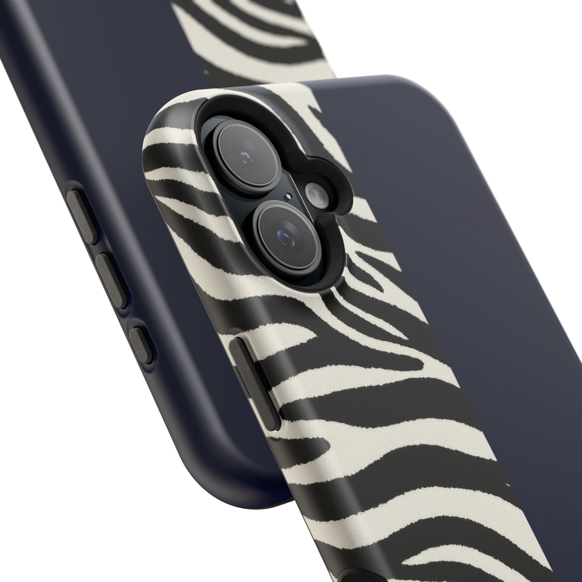 Zebra Print x Navy Blue Phone Case