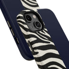 Zebra Print x Navy Blue Phone Case