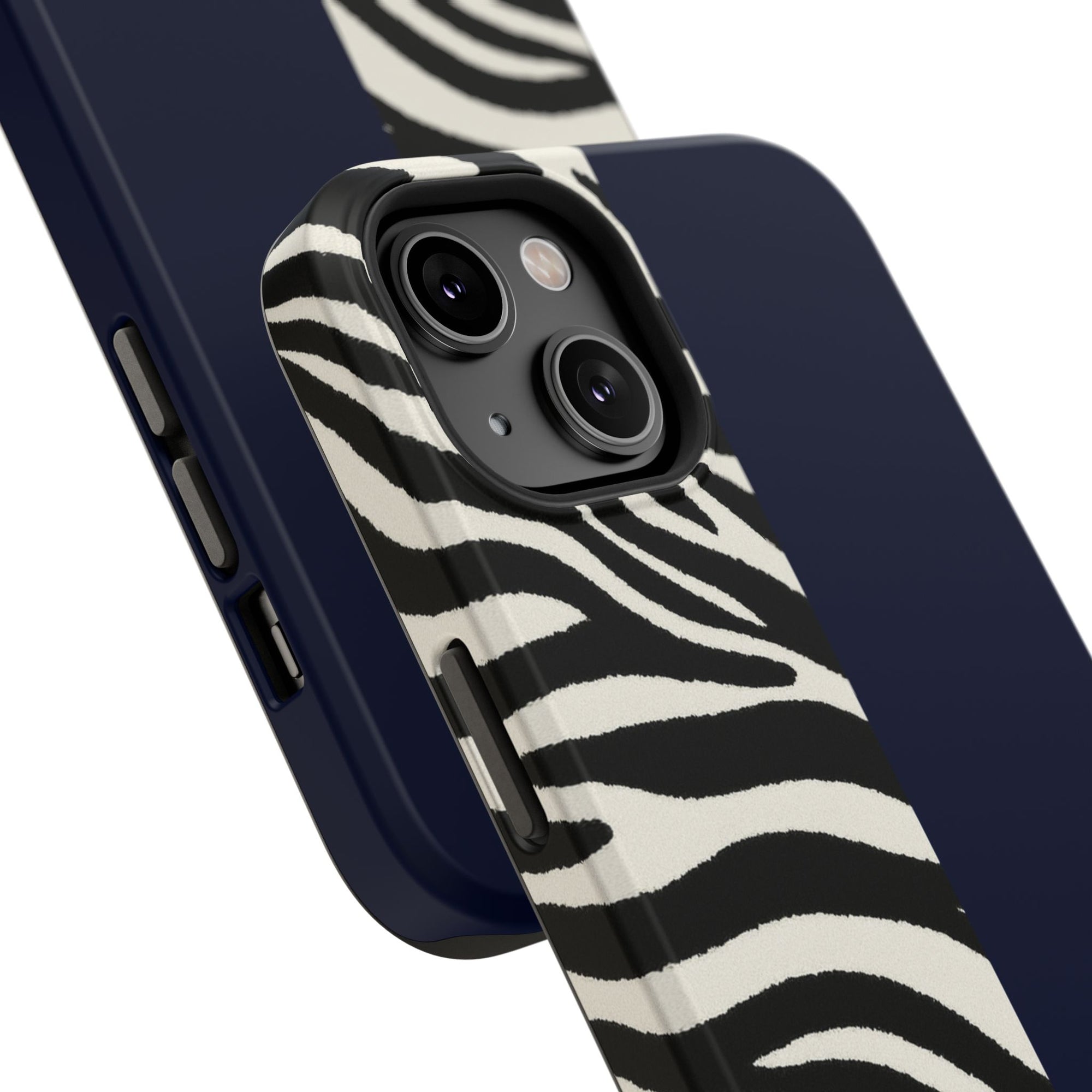 Zebra Print x Navy Blue Phone Case
